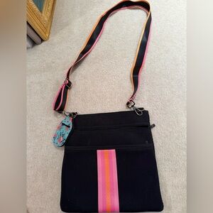 Black and pink cross body bag like new